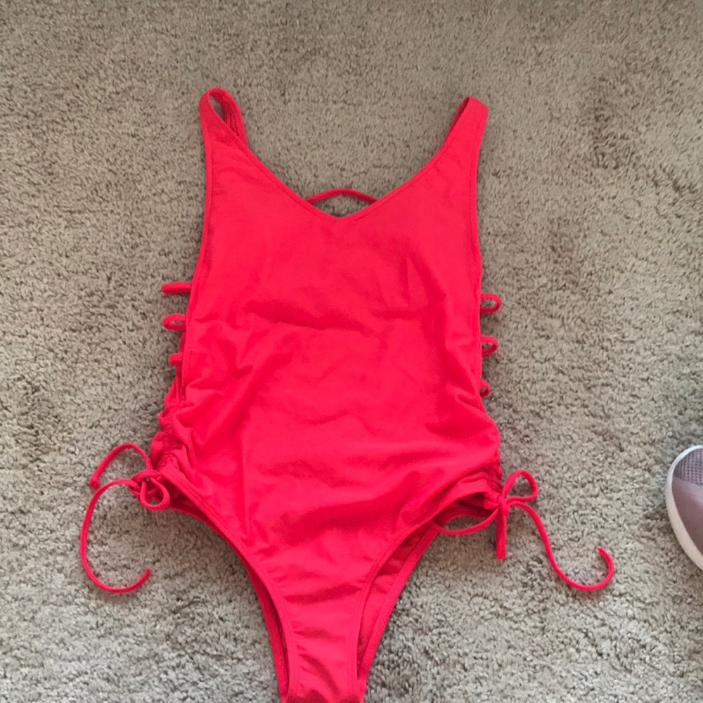 Neon coral one piece